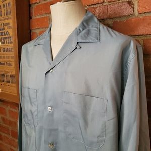 Vintage 60s Rockabilly Brent Steel Blue Shirt XL